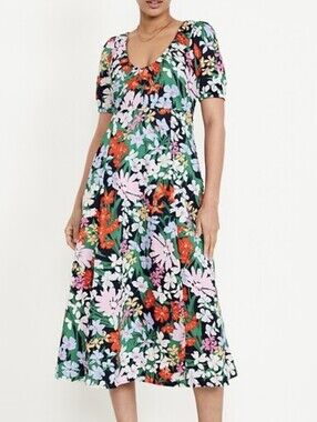Old Navy Puff-Sleeve Midi Swing Dress